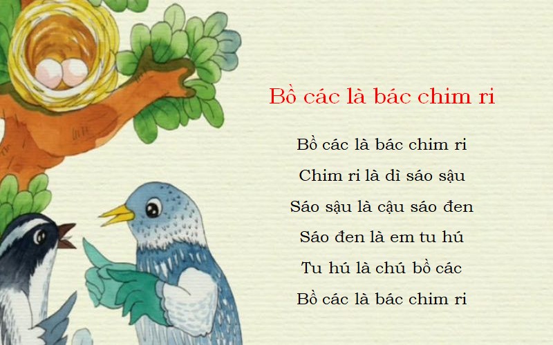 Đồng Dao Bồ Các Là Bác Chim Ri: Khám Phá Thế Giới Các Loài Chim