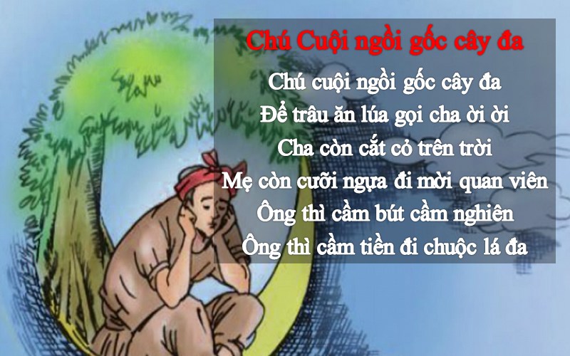 Nội dung bài đồng dao Chú cuội ngồi gốc cây đa