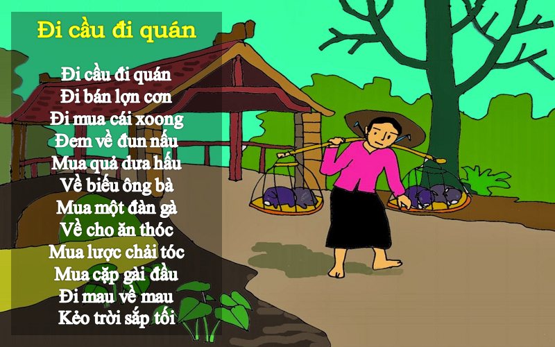 Nội dung bài đồng dao Đi cầu đi quán