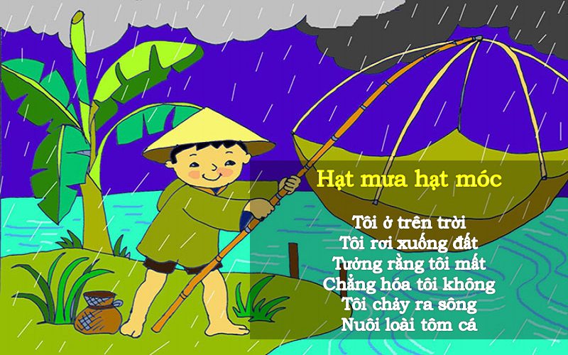 Nội dung bài đồng dao hạt mưa hạt móc