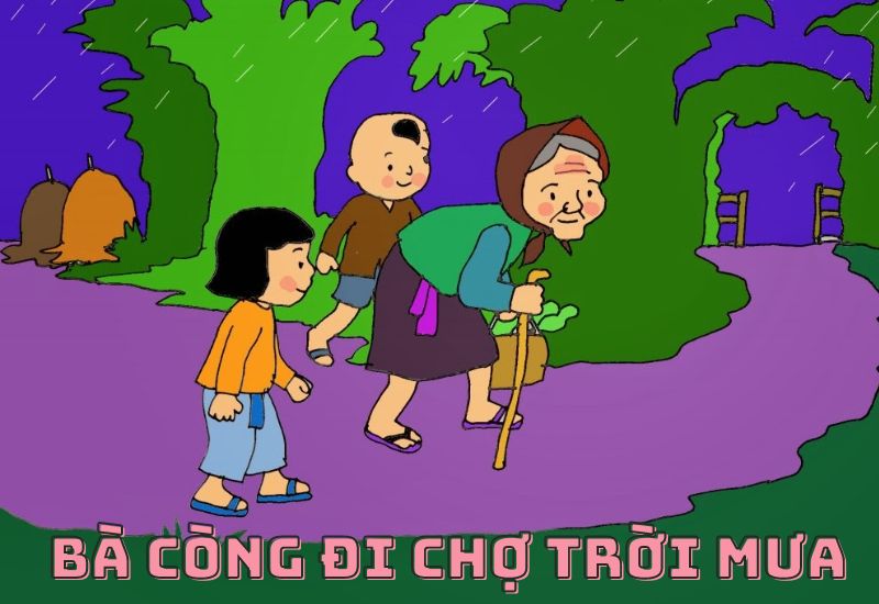 Bà còng đi chợ trời mưa